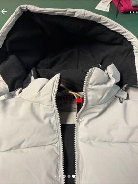 Forcast Men’s Light Gray Hooded Puffer Coat